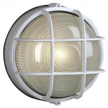  305012 WHT - Cast Aluminum Marine Light with Guard - White w/ Frosted Glass